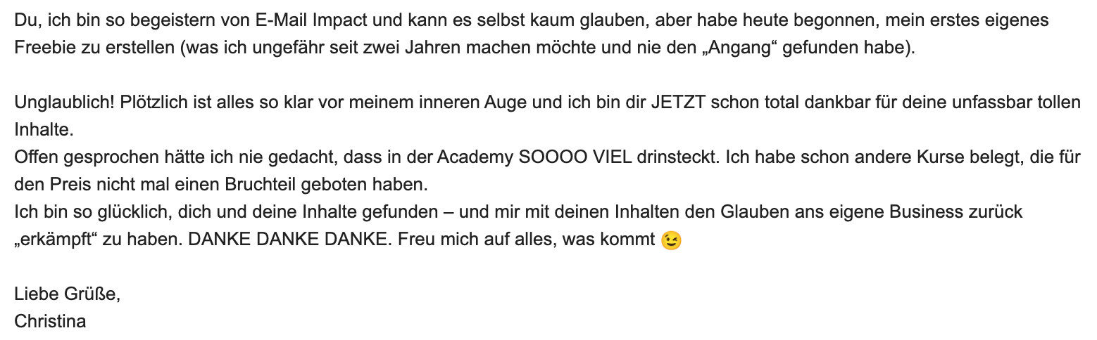 Feedback von Christina Wester