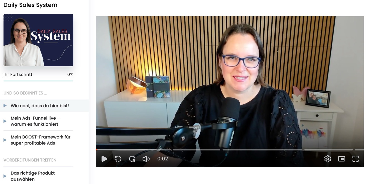 Blick in den Mitgliederbereich des Daily Sales Systems