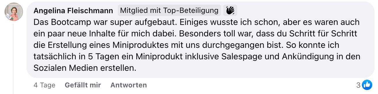 Testimonial Angelina Fleischmann