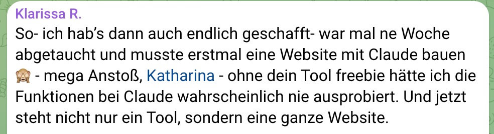 Feedback von Klarissa