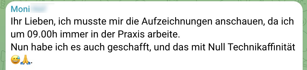 Feedback von Moni