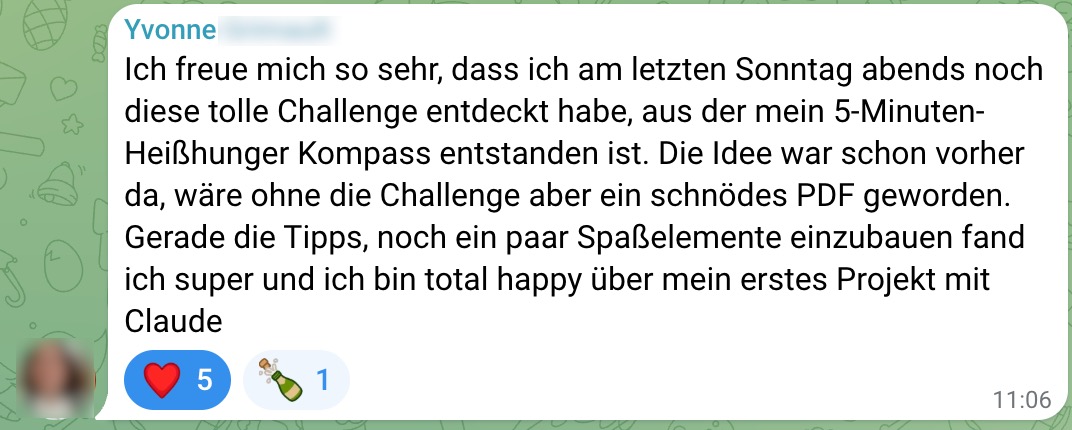 Feedback von Yvonne