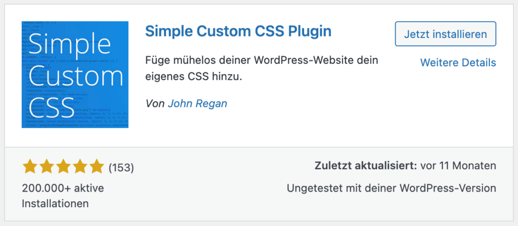WordPress Plugin Simple Custom CSS